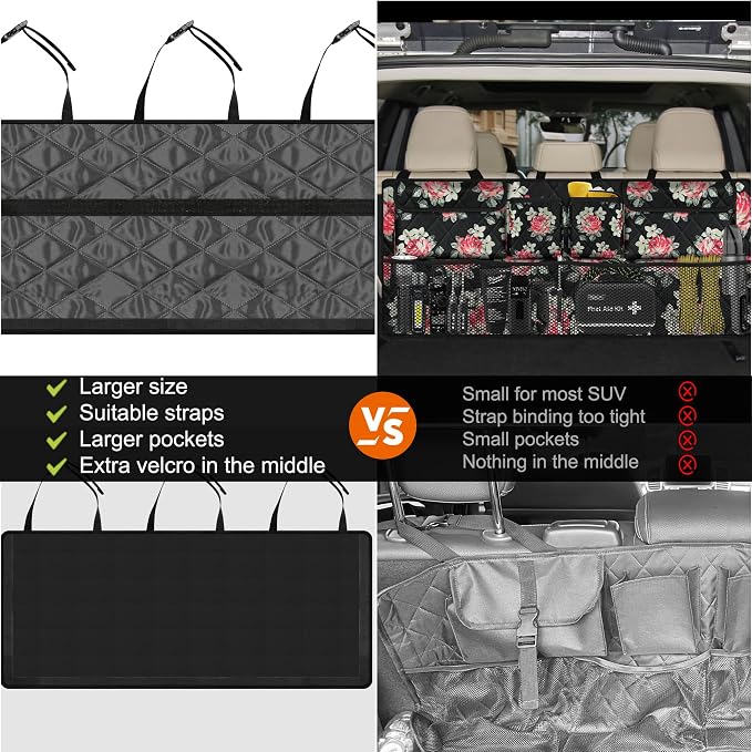 Car Trunk Organizer, Large Capacity Backseat Trunk Organizer, Collapsible Car - Image 2