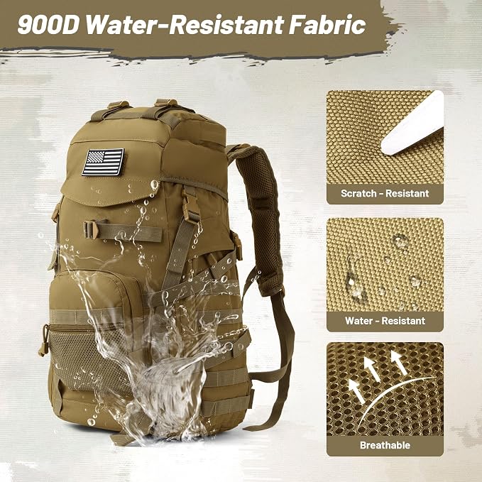 50L Tactical Backpack for Men and Women, Water-Resistant Molle Rucksack - Image 5