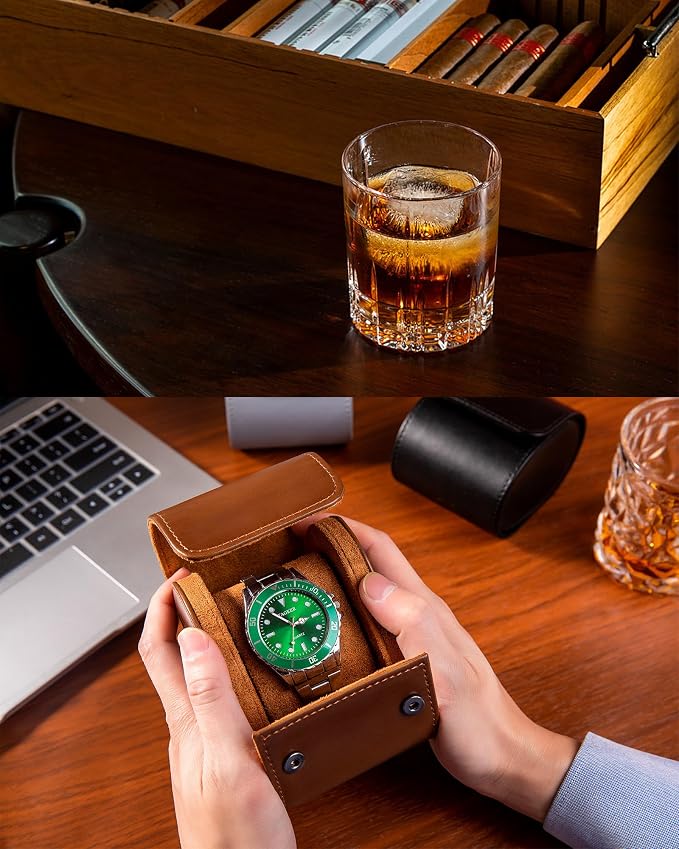 MR.OKAY Single Watch Travel Case-Classic Leather Watch Case - Image 4