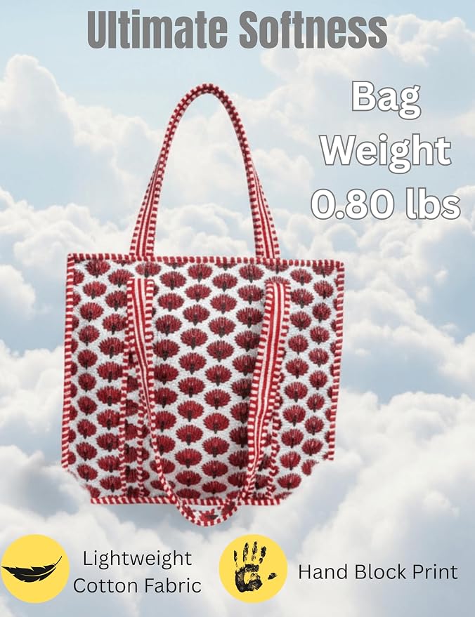 Cotton Quilted Tote Bag for Women – Large Beach & Travel Tote - Image 3