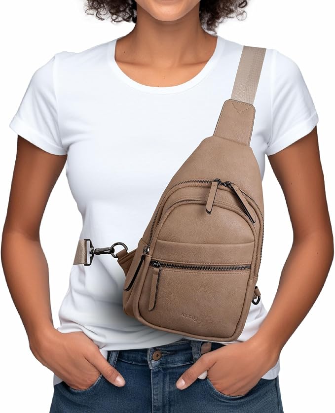 Alldaily Large Sling Bag for Women Crossbody Purse Leather Fashionable Trendy - Image 2