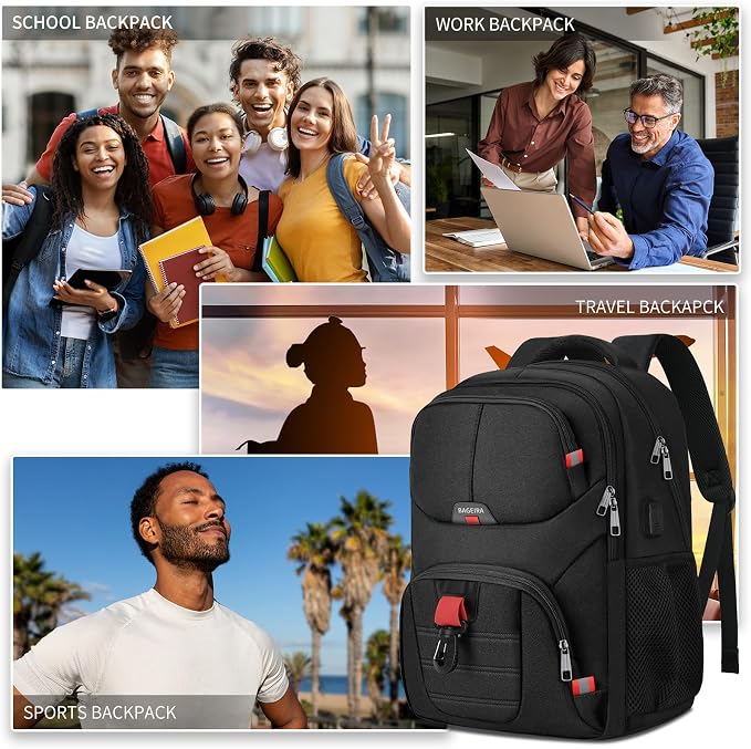 Black Backpack for Men, School Backpack for Boys Teens, Backpacks for School - Image 7