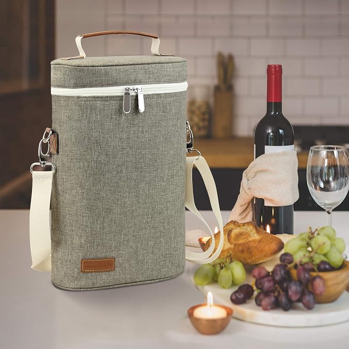 ZORMY 2 Bottle Insulated Wine Carrier Bag - Image 6