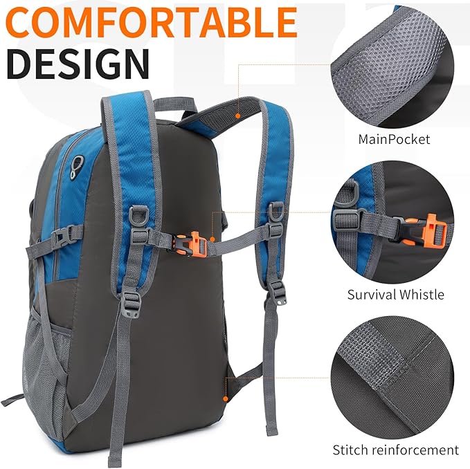 40L Hiking Backpack Lightweight Daypack Waterproof Travel Camping Backpack - Image 4