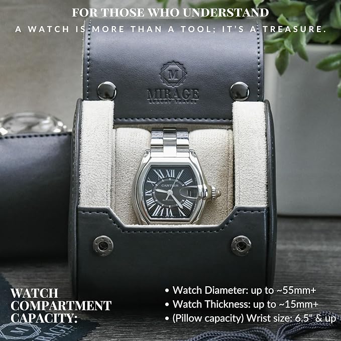 Gray/Ivory - 1 Watch Travel Case - Image 2