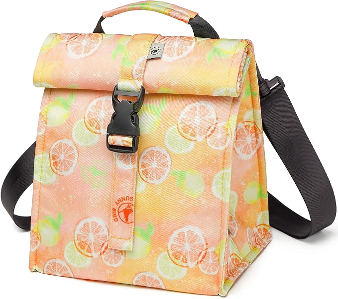 SUNNY BIRD Insulated Lunch Bag Rolltop Lunch Box Tote Bag by SUNNYBIRD