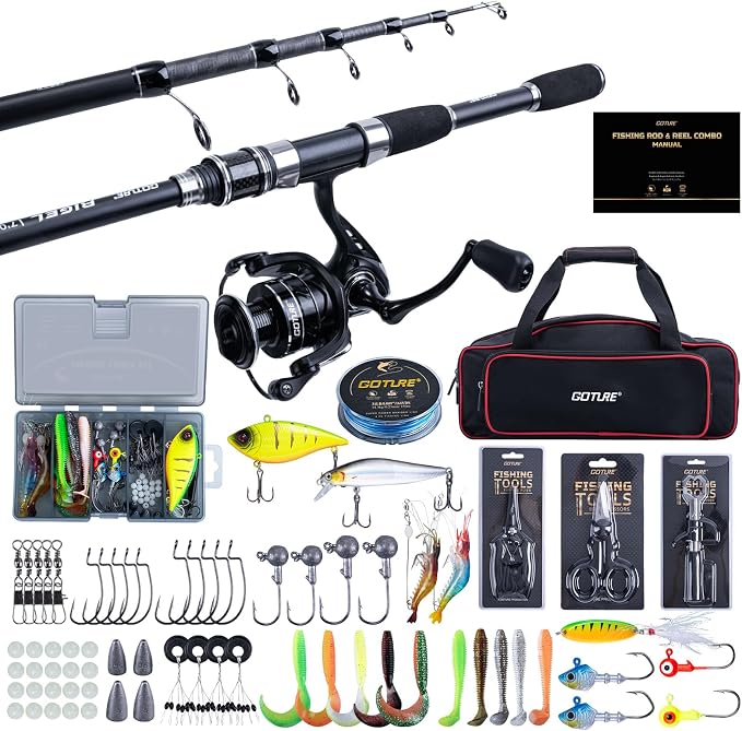 Goture Fishing Rod and Reel Combo, Fishing Pole, Telescopic Fishing Rod Kit by Goture