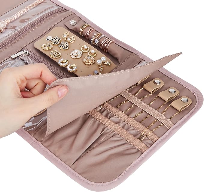 BELALIFE Travel Jewelry Case Organizer, Foldable Storage Roll - Image 6