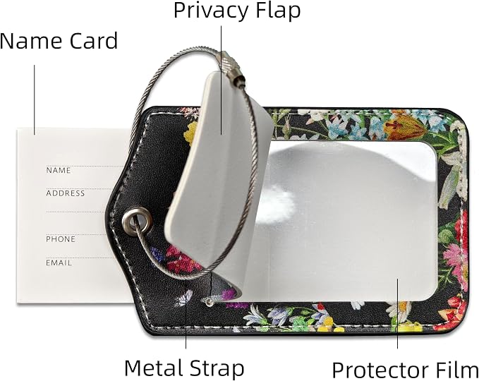2 Pack Luggage Tag for Suitcase, Cute Unique Leather Suitcase Tags Identifiers - Image 3