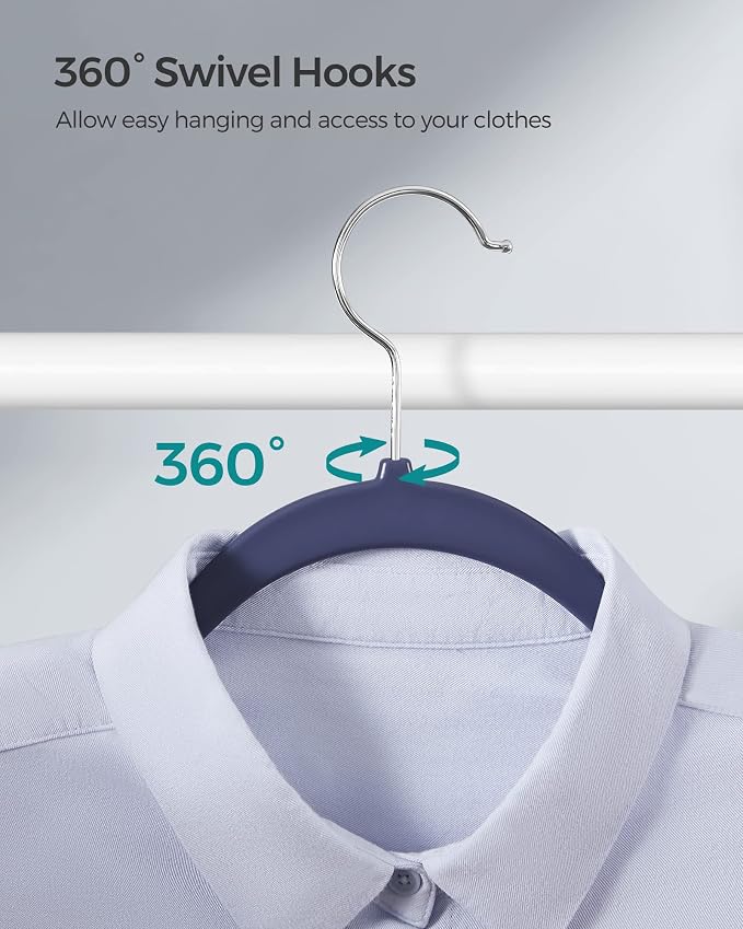 SONGMICS Clothes Hangers, Space-Saving, Dark Blue Ash and Light Blue Ash - Image 5