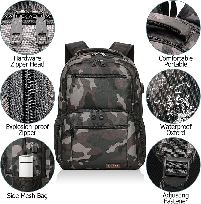 BIKROD Backpack for Boys Men, School Backpack for Teens Girls, Lightweight - Image 3