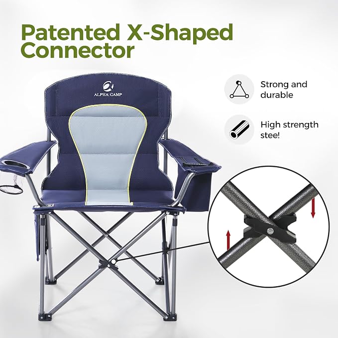 ALPHA CAMP Oversized Camping Chair Heavy Duty Lawn Chair - Image 9