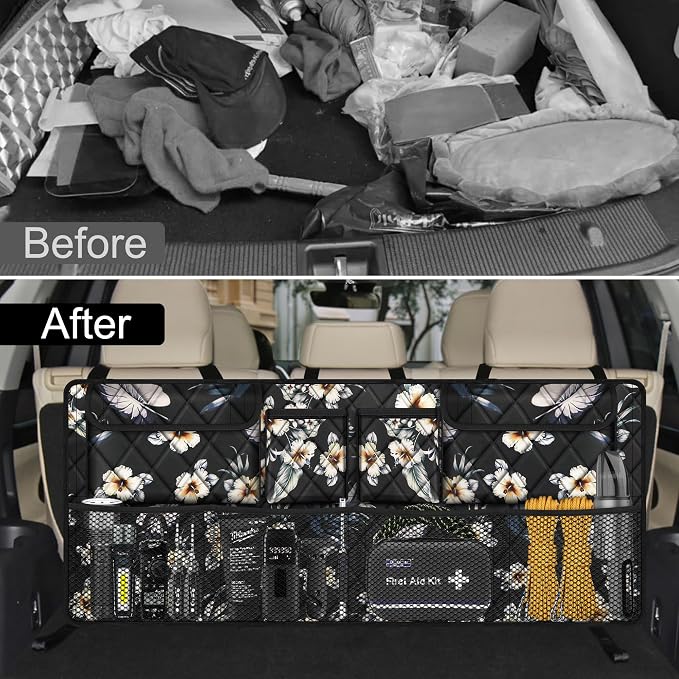Femuar Car Trunk Organizer, Large Capacity Backseat Trunk Organizer, - Image 6