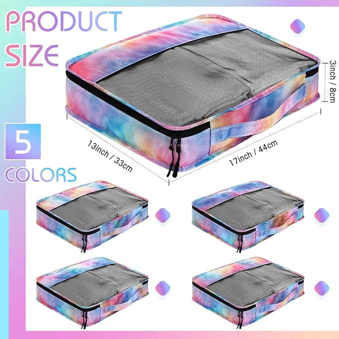 5 Pcs Packing Cubes for Suitcase Large Travel Cubes Carry on Luggage Organizer - Image 2