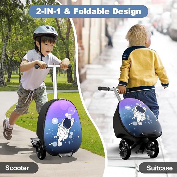 2-in-1 Ride-On Scooter Suitcase, Scooter Luggage - Image 2