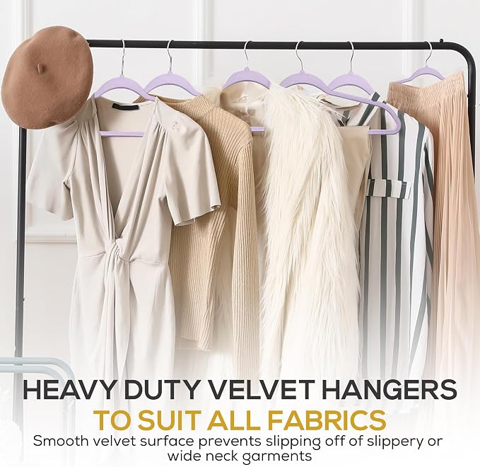 Premium Velvet Hangers 50 Pack Ultra Thin Non Slip Adult Felt Space Saving Suit - Image 7