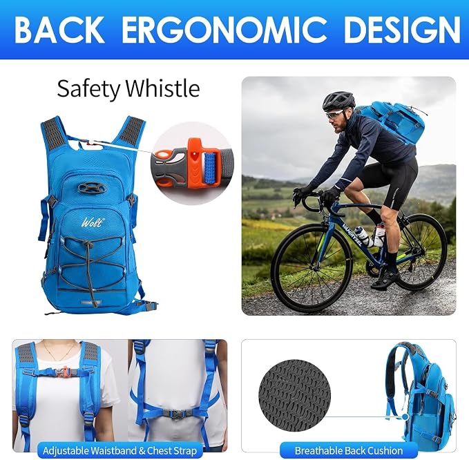 WOLT Hydration Backpack 18L Hiking Water Backpack - Image 6
