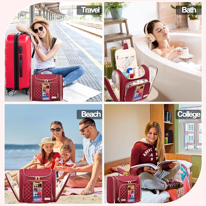 Travel Toiletry Bag for Women, Hanging Toiletry Bag, Bathroom Bag Portable - Image 7