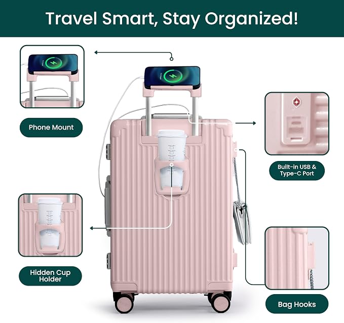 Nobl Travel Carry On Luggage, Noble Zipperless Aluminum Frame PC Hard Shell - Image 3