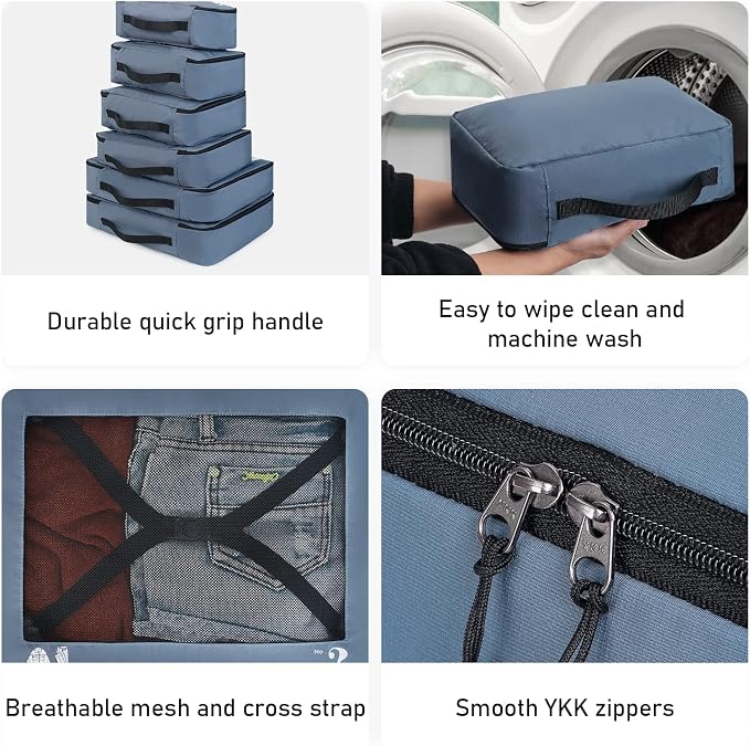 ECOHUB 7 Set Packing Cubes Tear-Resistant Luggage Packing Organizers - Image 5