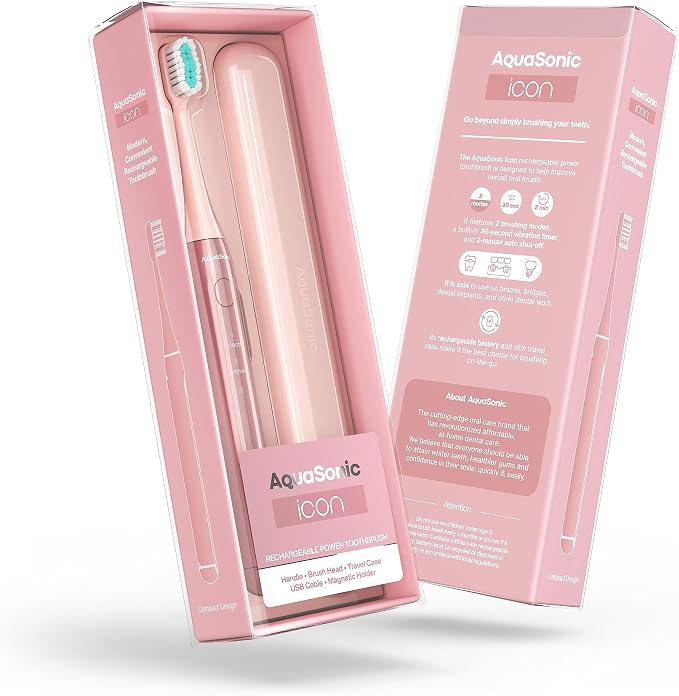 Aquasonic Icon ADA-Accepted Rechargeable Toothbrush | Magnetic Holder & Slim - Image 8