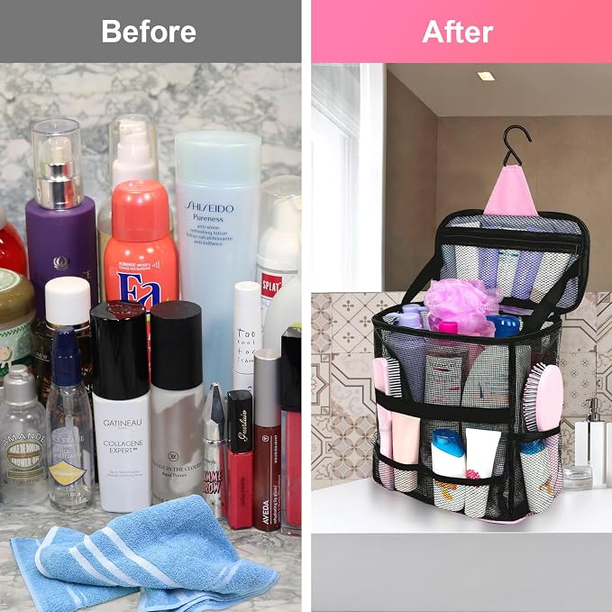 Mesh Shower Caddy, Portable HangingTravel Toiletry Bag Dorm Room Essentials - Image 7
