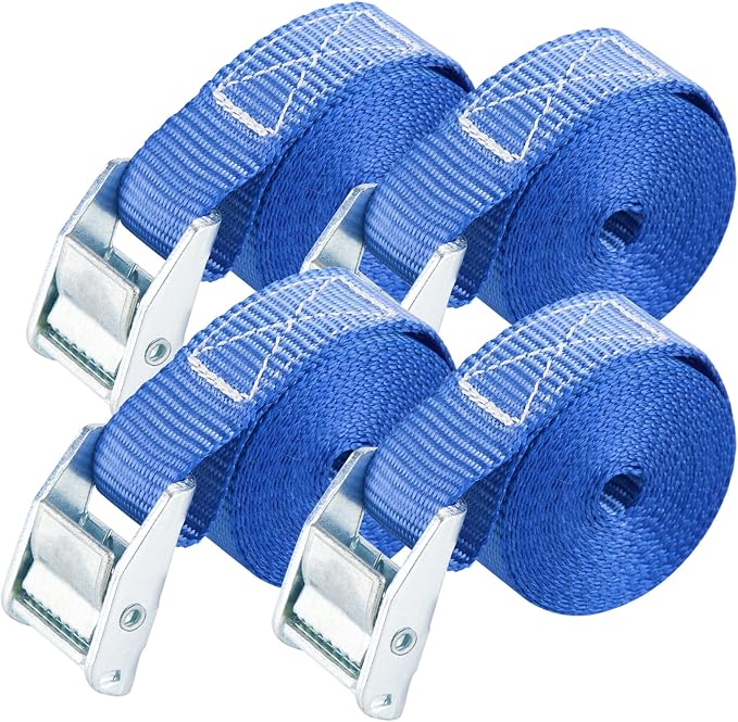 Cartman 1" x 12' Lashing Straps Up To 600lbs, 4pk Blue by CARTMAN