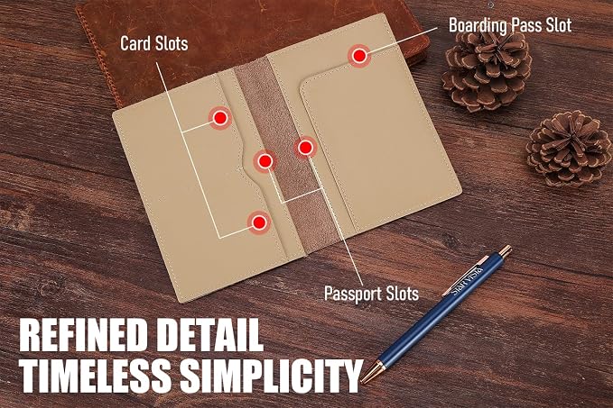 STAR VISTA Albatross Leather Travel Passport Holder, Minimalist Design - Image 4