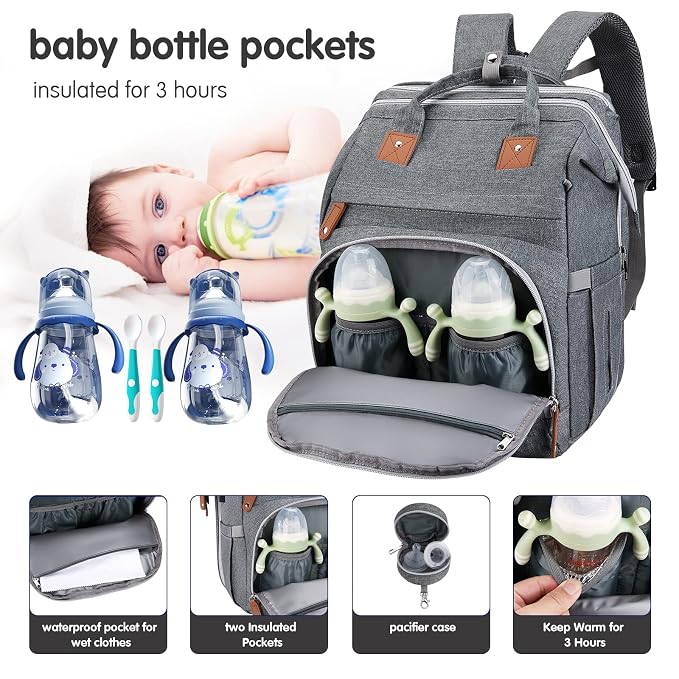 DERJUNSTAR Diaper Bag Backpack – Large Capacity Baby Diaper Bag - Image 3