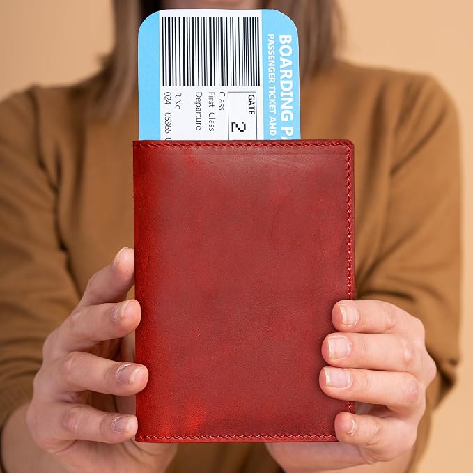 HIFA Leather Passport Holder, Handmade Passport Cover - Image 8