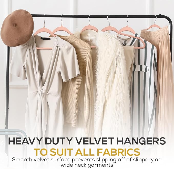 50 Pack New Premium Quality Velvet Hangers Ultra Thin Non Slip Adult Felt Space - Image 7