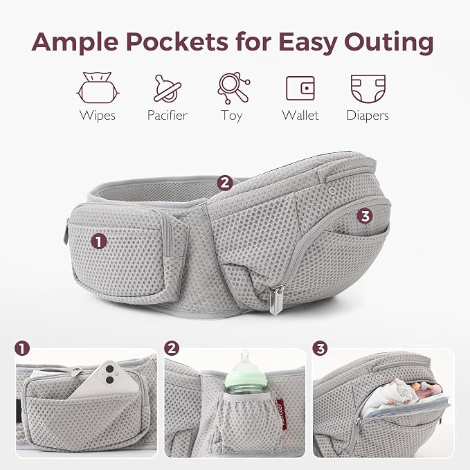 Momcozy Baby Carrier with Hip Seat, 2-in-1 Forward-Facing Carry - Image 4
