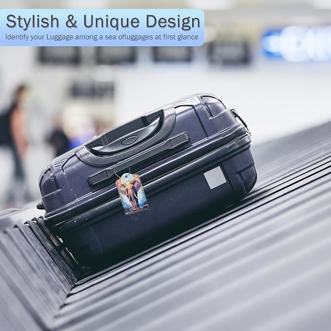 Abstraction Elephant Luggage Tags, 2 Pack Oil Paint Elephant Luggage Tag - Image 6