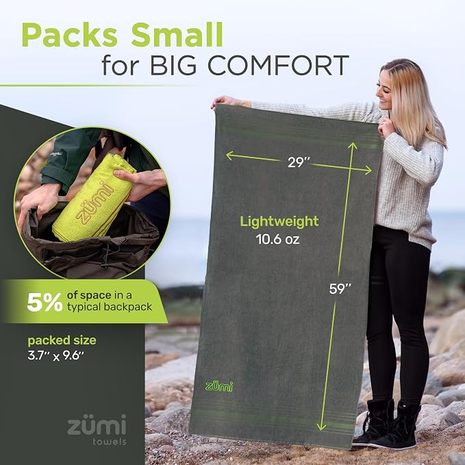 Zumi 100% Cotton Quick Dry Travel Towel - Image 4