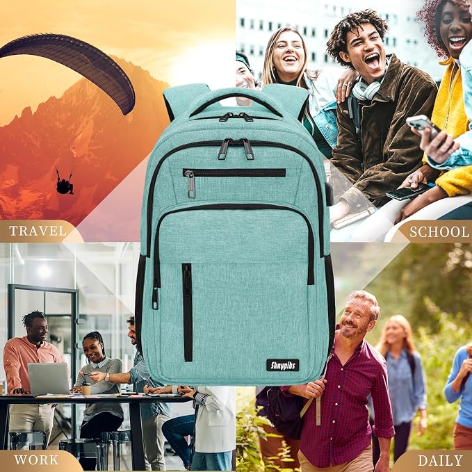 Backpack for Women Men, School Backpack for Boys Girls Teens, 15.6 Inch Laptop - Image 5