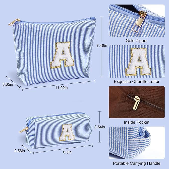 YOOLIFE Initial Makeup Bag | Makeup Bag | Travel Cosmetic Bag | Birthday Gifts - Image 4