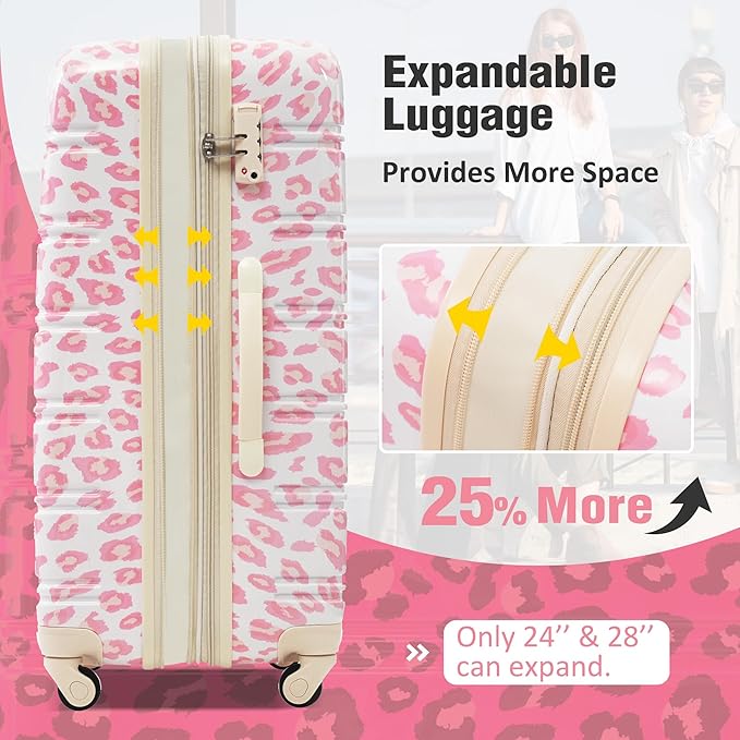Merax Luggage Sets 3 Piece, Hardside Expandable Suitcase Set - Image 3