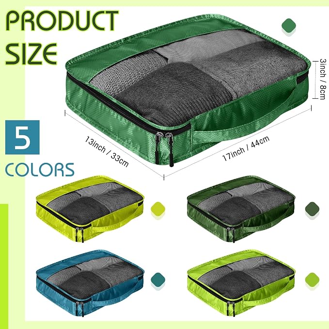 5 Pcs Packing Cubes for Suitcase Large Travel Cubes Carry on Luggage Organizer - Image 2