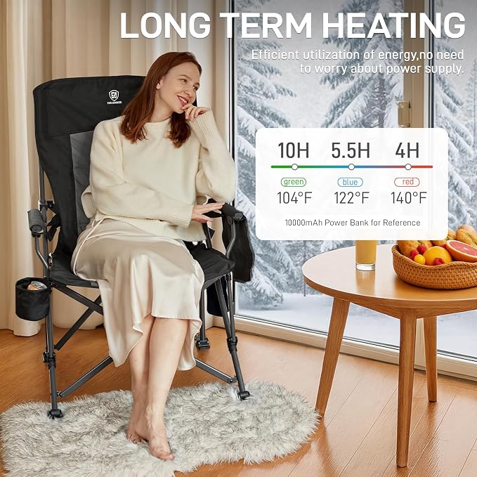 EVER ADVANCED Heated Oversized Foldable Camping Chair - Image 5