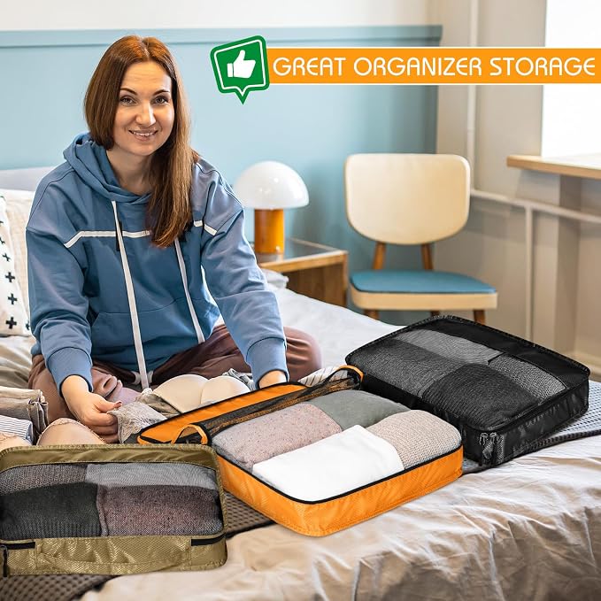 5 Pcs Packing Cubes for Suitcase Large Travel Cubes Carry on Luggage Organizer - Image 6
