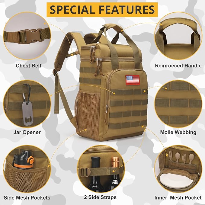 Tactical Backpack Cooler, Lunch Backpack - Image 6