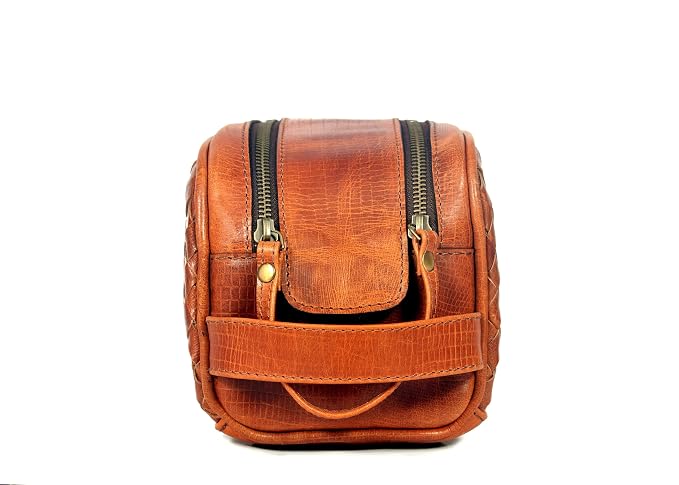 10" Premium Leather Toiletry Travel Pouch - Image 8