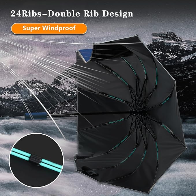 Large Double-Ribs Umbrella Automatic Folding Umbrella - Image 4