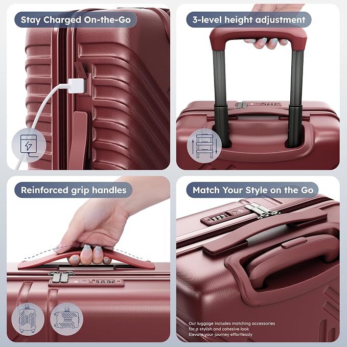 ALPHA CAMP 20-inch Carry On Luggage Airline Approved - Image 7