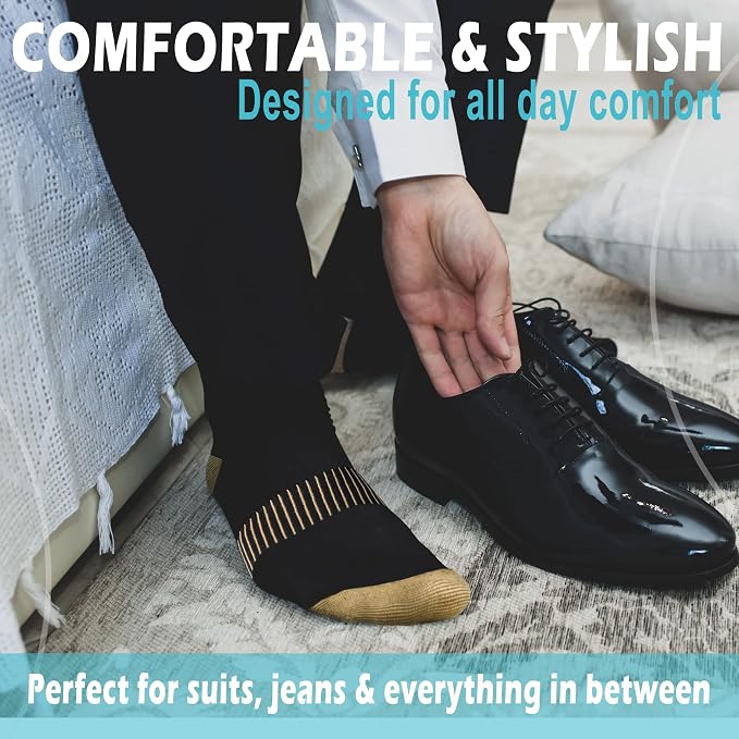 Medical Compression Socks for Women and Men 3 Pairs 20-30 mmHg Knee High - Image 3
