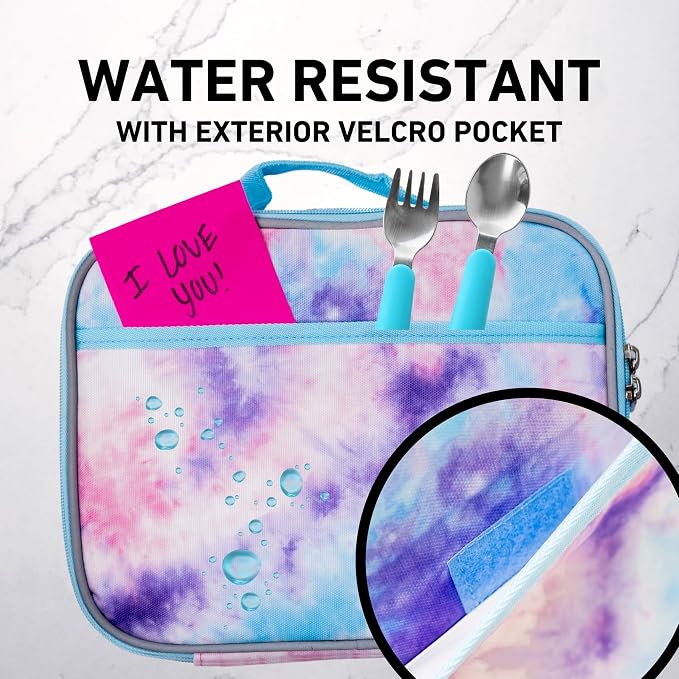 Fenrici Tie Dye Lunch Box for Girls, Insulated Lunch Bag, Soft Sided - Image 2
