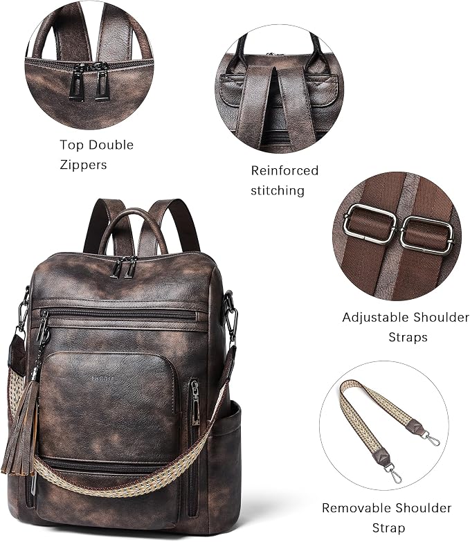 Shrrie Vegan Leather Laptop Backpack - Image 6