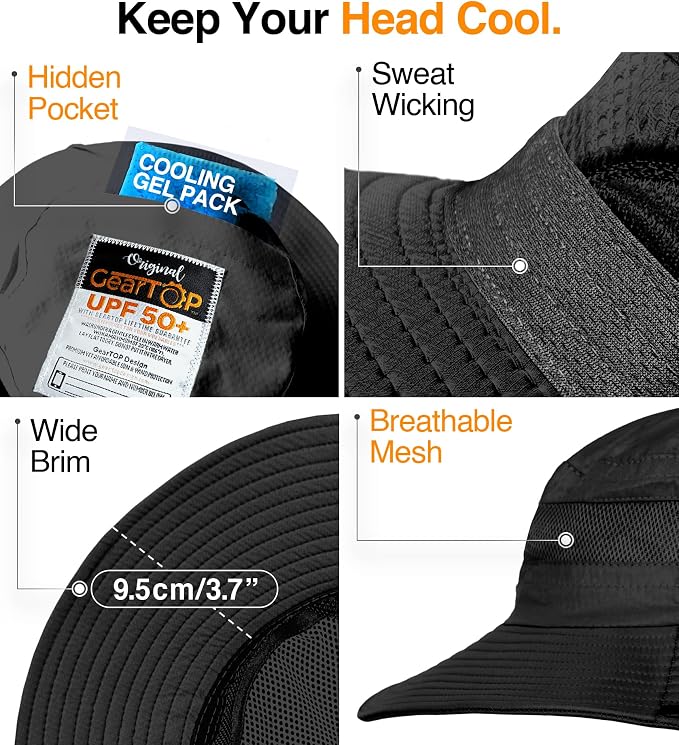 GearTOP Safari Sun Hat for Men and Sun Hats for Women UV Protection UPF 50+ - Image 3