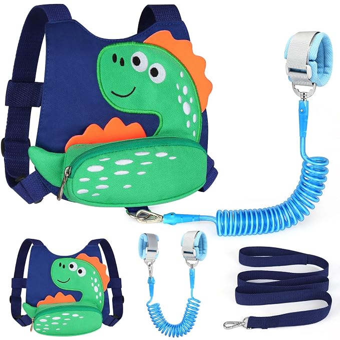 Toddler Harness Leash with Anti Lost Wrist Link, Accmor Cute Dinosaur Kids by Accmor