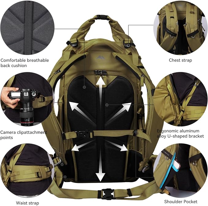 Tenzing 30L Water-Resistant Camera Backpack - Image 4